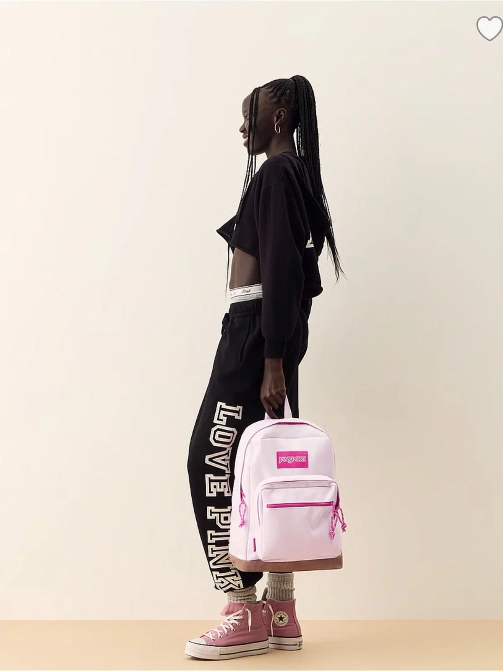 Jansport x VS Pink Light Pink Backpack with Hot Pink Accents